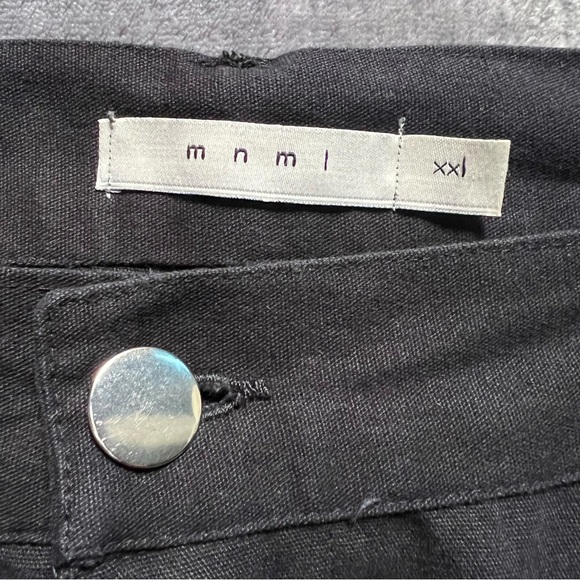 mnml Cargo Shorts XXL Black Cotton Front Zipper Pockets Grunge Streetwear Beach - Picture 3 of 12